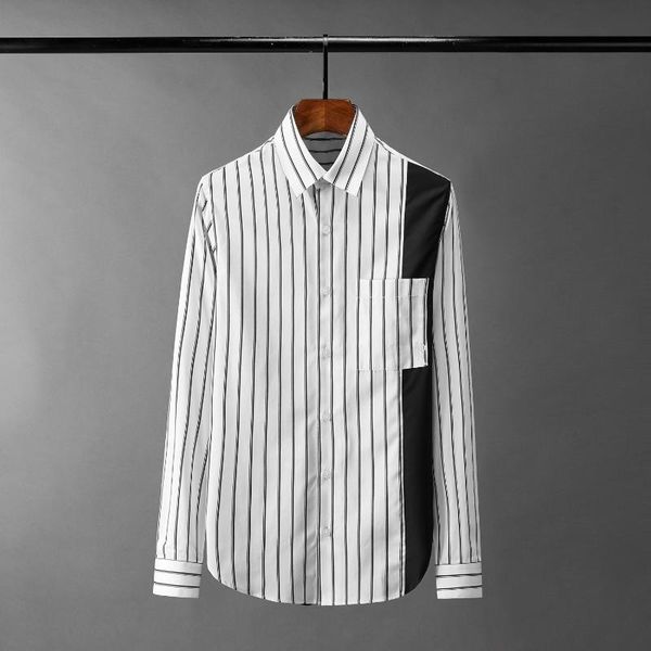 men's casual shirts long sleeve mens black and stripe dress fashion slim fit party man shrits, White;black
men's casual shirts long sleeve mens black and stripe dress fashion slim fit party man shrits, White;black
