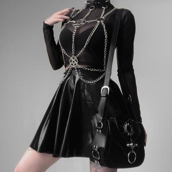 belts women suspenders chest alloy chain belt gothic harajuku pentagrams patchwork chains tassel harness accessories, Black;brown
belts women suspenders chest alloy chain belt gothic harajuku pentagrams patchwork chains tassel harness accessories, Black;brown