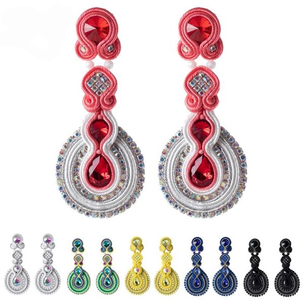 dangle & chandelier beautiful handmade soutache earrings for women jewelry big round pendant crystals earring ethnic style weaving multicolo, Silver
dangle & chandelier beautiful handmade soutache earrings for women jewelry big round pendant crystals earring ethnic style weaving multicolo, Silver