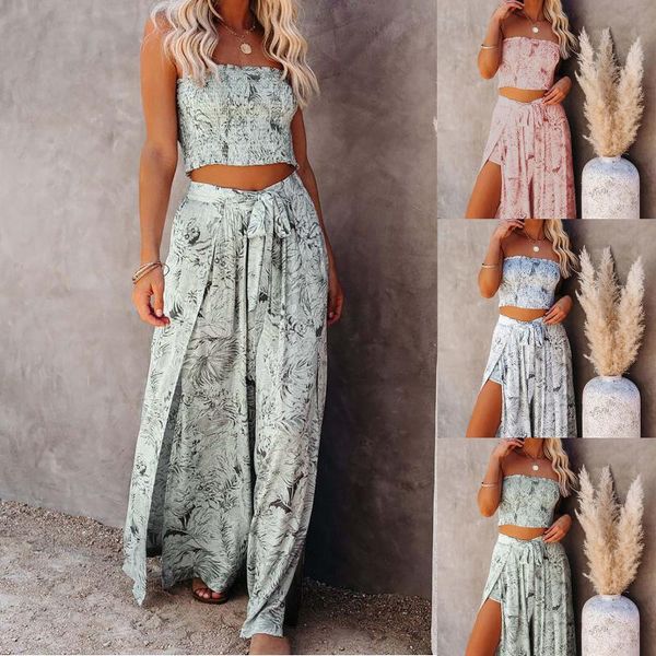 women's two piece pants two-piece woman tracksuits chest wrap pleated semi-breathable commuter printed vest and tube crop set 2 pieces, White
women's two piece pants two-piece woman tracksuits chest wrap pleated semi-breathable commuter printed vest and tube crop set 2 pieces, White