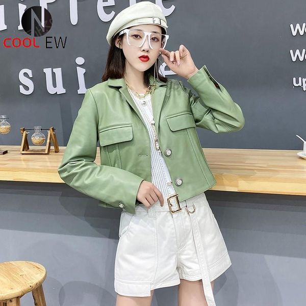 women's leather & faux office women 100% genuine suit jacket casual loose fit sheepskin coat vintage long sleeve single breasted short, Black
women's leather & faux office women 100% genuine suit jacket casual loose fit sheepskin coat vintage long sleeve single breasted short, Black