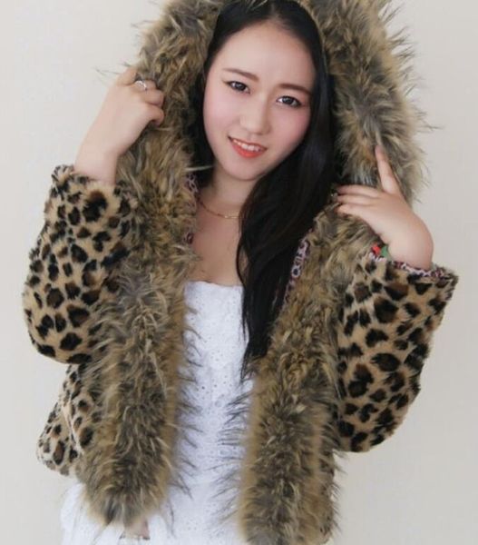 women's fur & faux european and american artificial leopard print raccoon collar jacket luxury short, Black
women's fur & faux european and american artificial leopard print raccoon collar jacket luxury short, Black