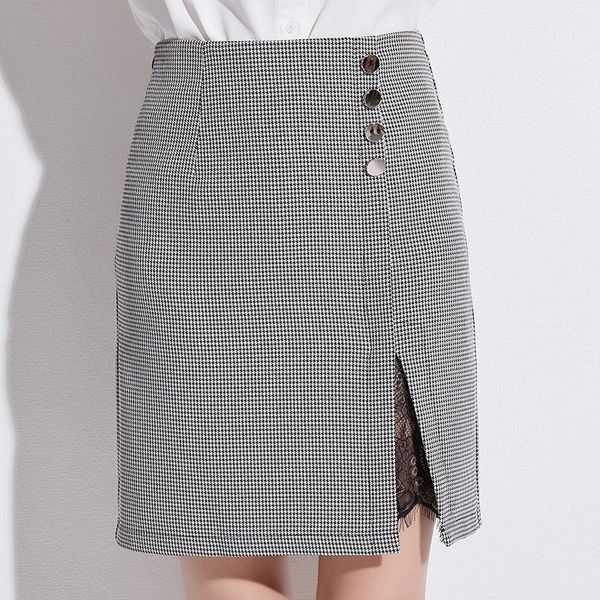 skirts mevgo woman high waist plaid skirt split button package hips korean a line office lady elegant hd2109, Black
skirts mevgo woman high waist plaid skirt split button package hips korean a line office lady elegant hd2109, Black