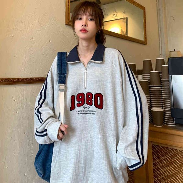 women's hoodies & sweatshirts women 80s polo shirt letter print casual loose zipper streetwear chic lapel collar oversized hoodie ppx9, Black
women's hoodies & sweatshirts women 80s polo shirt letter print casual loose zipper streetwear chic lapel collar oversized hoodie ppx9, Black