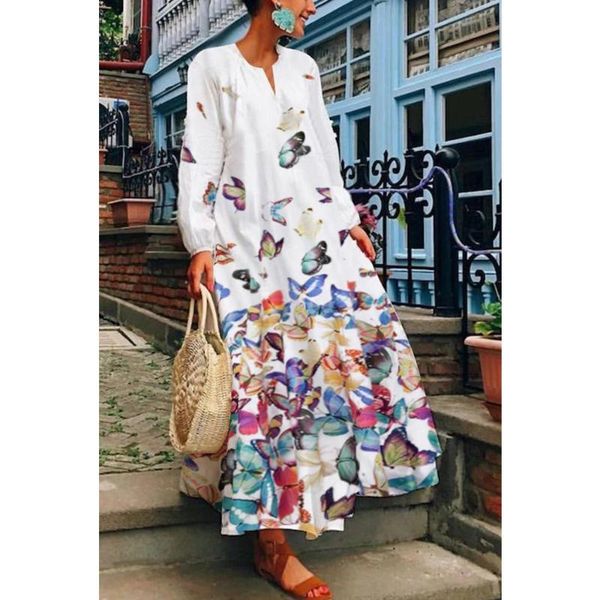 summer plus size bohemian print maxi dress women daily casual long sleeve butterfly loose beach sundress vestidos dresses, Black;gray
summer plus size bohemian print maxi dress women daily casual long sleeve butterfly loose beach sundress vestidos dresses, Black;gray
