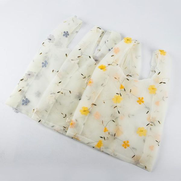 storage bags 1pc female flower embroidery handbag organza casual tote mesh shopping woman handbags foldable large capacity
storage bags 1pc female flower embroidery handbag organza casual tote mesh shopping woman handbags foldable large capacity