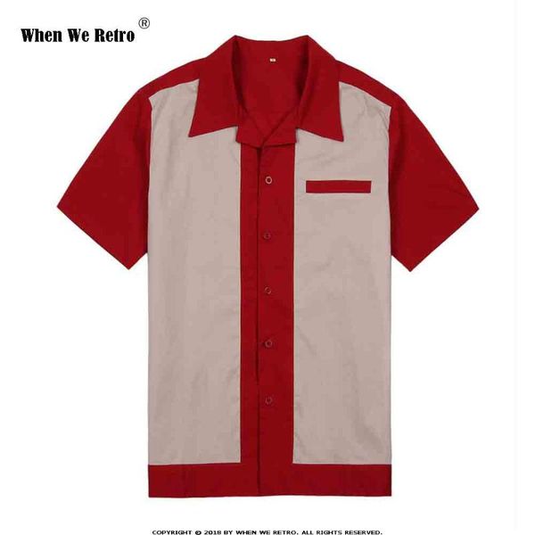 when we retro men bowling shirt st111 short sleeve white red blue mid-century inspired vintage camisa masculina men's casual shirts, White;black
when we retro men bowling shirt st111 short sleeve white red blue mid-century inspired vintage camisa masculina men's casual shirts, White;black