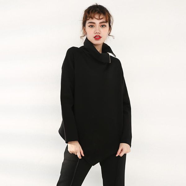 women's t-shirt black women zipper irregular temperament turtleneck long sleeve fashion tide spring autumn 2021 oa99201, White
women's t-shirt black women zipper irregular temperament turtleneck long sleeve fashion tide spring autumn 2021 oa99201, White