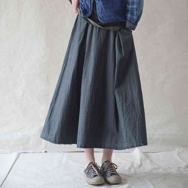 johnature women vintage a-line skirts cotton solid color summer elastic waist original female clothes loose skirts 210521, Black
johnature women vintage a-line skirts cotton solid color summer elastic waist original female clothes loose skirts 210521, Black