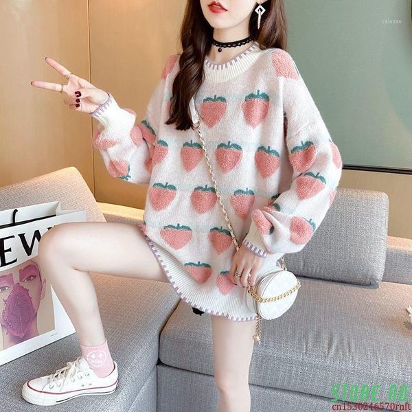 sweet cute pink cartoon strawberry peach snowflake knitted sweater women loose casual pullover winter warm woman clothes women's sweate, White;black
sweet cute pink cartoon strawberry peach snowflake knitted sweater women loose casual pullover winter warm woman clothes women's sweate, White;black