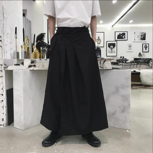 men's pants m-5xl summer hairstylist overalls skirt men loose casual tide male youth wide leg asymmetrical skirts trousers, Black
men's pants m-5xl summer hairstylist overalls skirt men loose casual tide male youth wide leg asymmetrical skirts trousers, Black