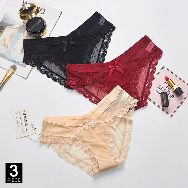 women's panties women transparent mesh briefs breathable underwear low-rise bow floral panty for lady girl 3 pcs/set drop, Black;pink
women's panties women transparent mesh briefs breathable underwear low-rise bow floral panty for lady girl 3 pcs/set drop, Black;pink