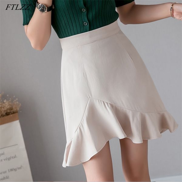 fashion skirt spring summer office lady high waist skirts women black casual female irregular ruffles 210430
fashion skirt spring summer office lady high waist skirts women black casual female irregular ruffles 210430