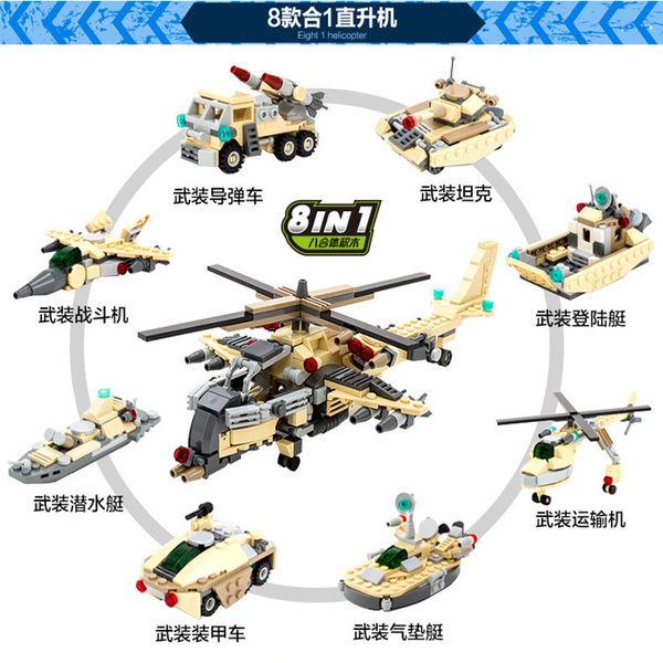 jungle helicopter compatible militaryed t building blocks 8 in 1 troops tank plane missile truck army vehicle
jungle helicopter compatible militaryed t building blocks 8 in 1 troops tank plane missile truck army vehicle