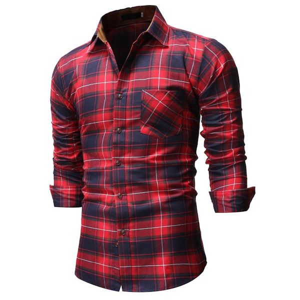 men's casual shirts classic large plaid long-sleeved shirt european and american lapel design suitable for successful men, White;black
men's casual shirts classic large plaid long-sleeved shirt european and american lapel design suitable for successful men, White;black