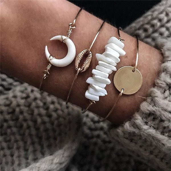 pcs/set bohemian gold moon shell irregular natural stone bracelet set vintage bangle & jewelry accessories, Black
pcs/set bohemian gold moon shell irregular natural stone bracelet set vintage bangle & jewelry accessories, Black