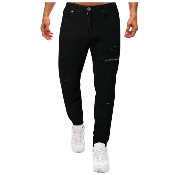 men's jeans slim casual cropped oversize fashion skinny water wash ripped clothing, Blue
men's jeans slim casual cropped oversize fashion skinny water wash ripped clothing, Blue