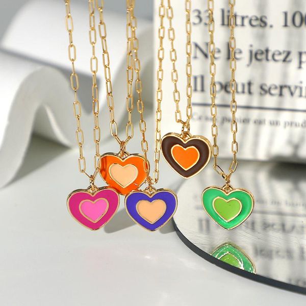 chains srcoi ins layered double hearts pattern enamel necklace pendanat fashion cute love shape charm link chain necklaces for girls, Silver
chains srcoi ins layered double hearts pattern enamel necklace pendanat fashion cute love shape charm link chain necklaces for girls, Silver