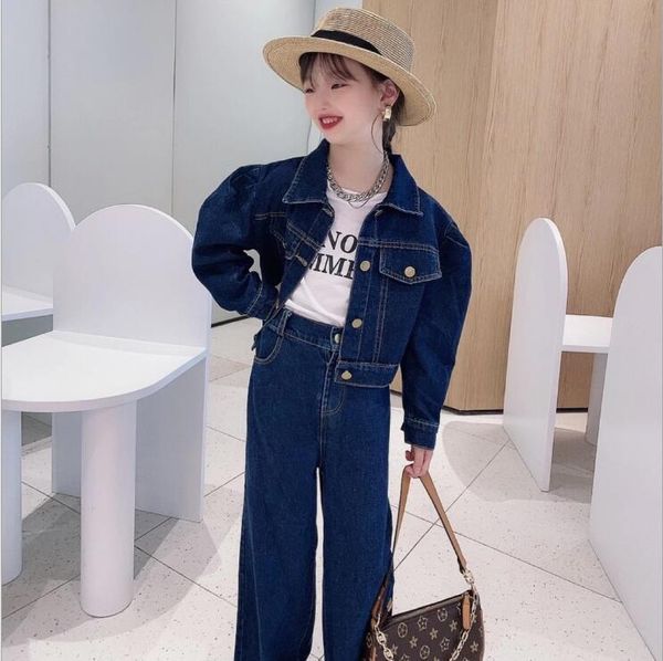 clothing sets 2021 korea style girls 2 pcs denim set coat+wide pants fashion autumn suit 3-9t b473, White
clothing sets 2021 korea style girls 2 pcs denim set coat+wide pants fashion autumn suit 3-9t b473, White