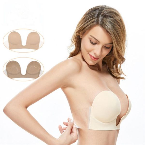 bras strapless seamless deep v women u-shape double invisible push up bra self adhesive sticky bralette backless underwear, Red;black
bras strapless seamless deep v women u-shape double invisible push up bra self adhesive sticky bralette backless underwear, Red;black