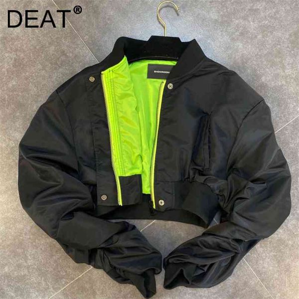 deat autumn winter arrivals long sleeve stand collar zipper short black jacket women coat streetwear mk420 210918, Black;brown
deat autumn winter arrivals long sleeve stand collar zipper short black jacket women coat streetwear mk420 210918, Black;brown