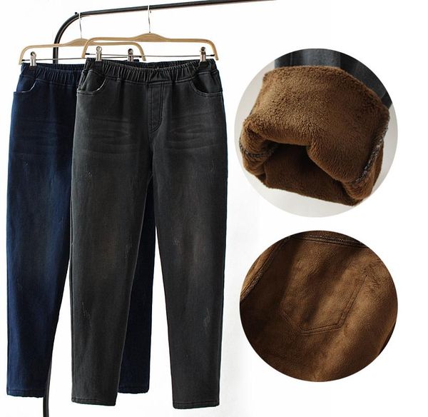 women's pants & capris plus size blue gray women jeans wide leg 2021 casual autumn winter thick high waist scratched ladies denim trous, Black;white 
women's pants & capris plus size blue gray women jeans wide leg 2021 casual autumn winter thick high waist scratched ladies denim trous, Black;white
