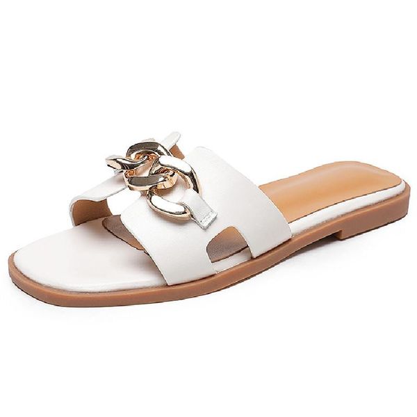 slippers aiyuqi women summer 2021 outer wear fashion cowhide women's flat chain trend one-word ladies, Black
slippers aiyuqi women summer 2021 outer wear fashion cowhide women's flat chain trend one-word ladies, Black
