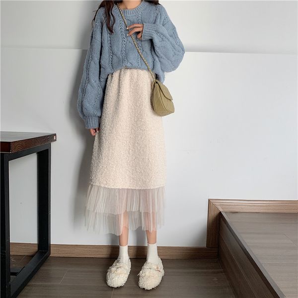 skirts fdfklak thicken lamb wool stitching skirt women net yarn super fairy girlfriends skirts mid-length high waist skirt female su7a, Black
skirts fdfklak thicken lamb wool stitching skirt women net yarn super fairy girlfriends skirts mid-length high waist skirt female su7a, Black