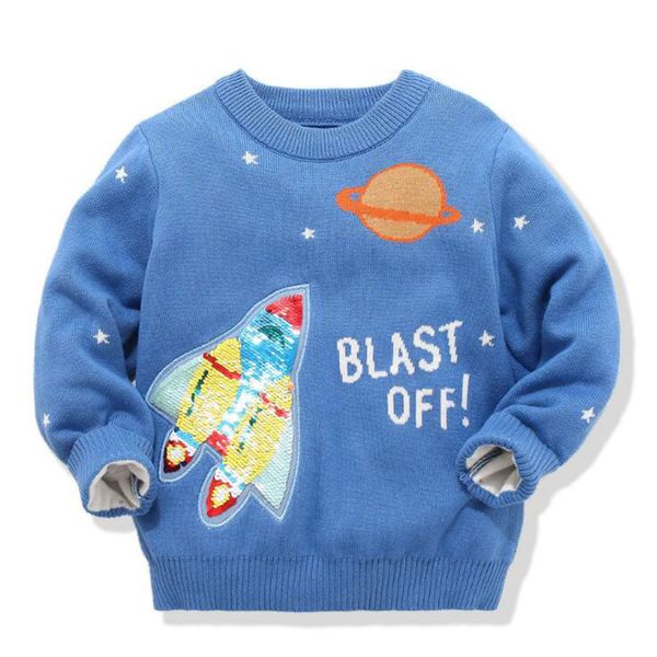 autumn winter long sleeve rocket embroidery knit sweater baby kids boy pullover sweaters children's clothes, Blue
autumn winter long sleeve rocket embroidery knit sweater baby kids boy pullover sweaters children's clothes, Blue