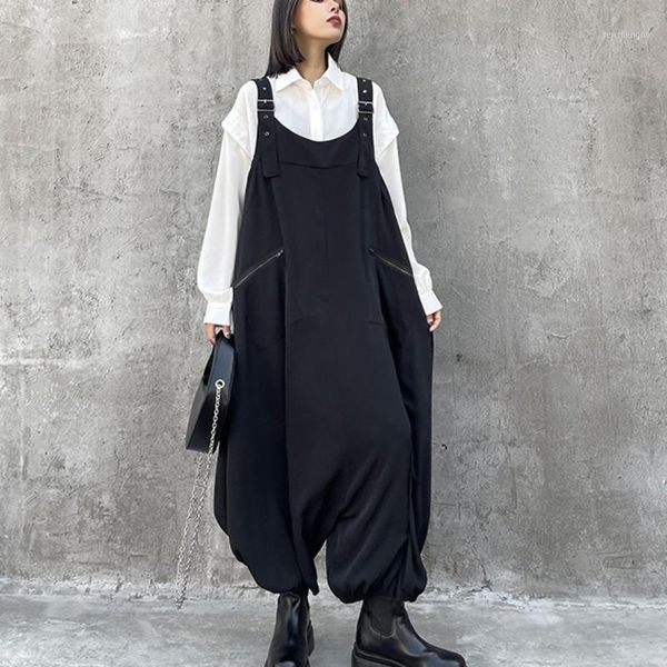 women overalls spring autumn 2021 personality fashion streetwear loose thin casual jumpsuit trousers e505 women's pants & capris, Black;white
women overalls spring autumn 2021 personality fashion streetwear loose thin casual jumpsuit trousers e505 women's pants & capris, Black;white