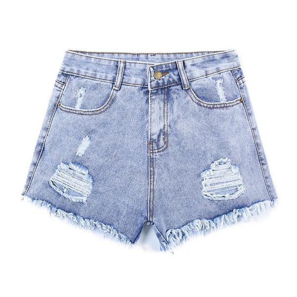summer short jeans for girls with holes cotton elastic wide hem lady women's, Blue
summer short jeans for girls with holes cotton elastic wide hem lady women's, Blue