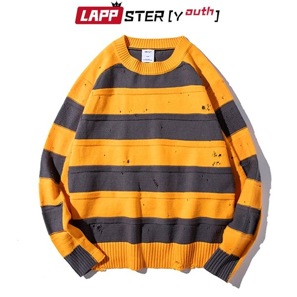 men korean stripe winter sweater man harajuku patchwork pullover streetwear sweaters yellow oversize clothes 210420, White;black
men korean stripe winter sweater man harajuku patchwork pullover streetwear sweaters yellow oversize clothes 210420, White;black