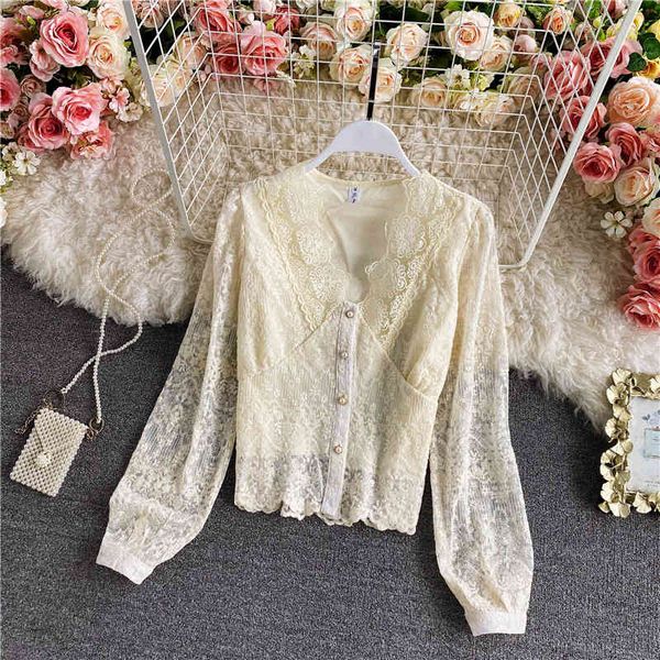 sweaters vintage lace embroidered blouse women black/beige/white single breasted hollow out slim female fashion shirt spring autumn, White;black
sweaters vintage lace embroidered blouse women black/beige/white single breasted hollow out slim female fashion shirt spring autumn, White;black