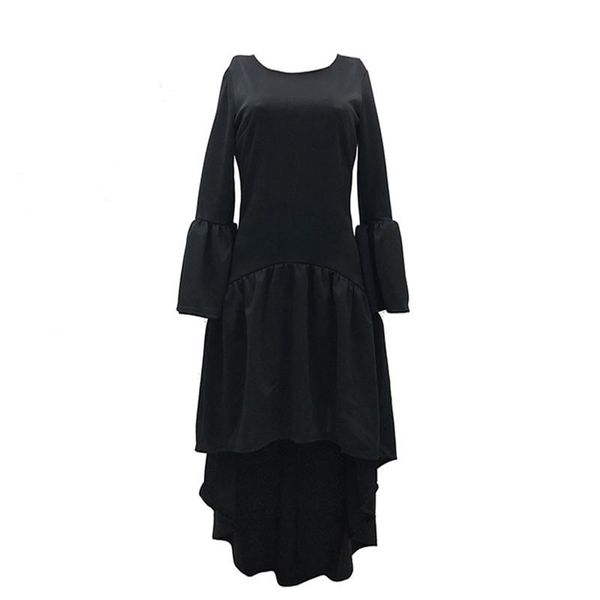 new flare sleeved women prom dresses big hi-lo ruffle skirts solid color crew neck dresses fashion women party dresses, White;black
new flare sleeved women prom dresses big hi-lo ruffle skirts solid color crew neck dresses fashion women party dresses, White;black