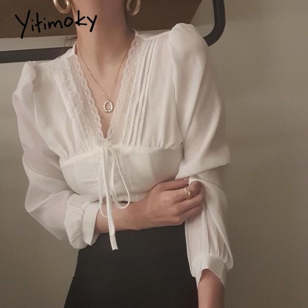 women's blouses & shirts yitimoky button up shirt women chiffon long puff sleeve blouse vintage lace bandage v-neck straight fashion su, White
women's blouses & shirts yitimoky button up shirt women chiffon long puff sleeve blouse vintage lace bandage v-neck straight fashion su, White