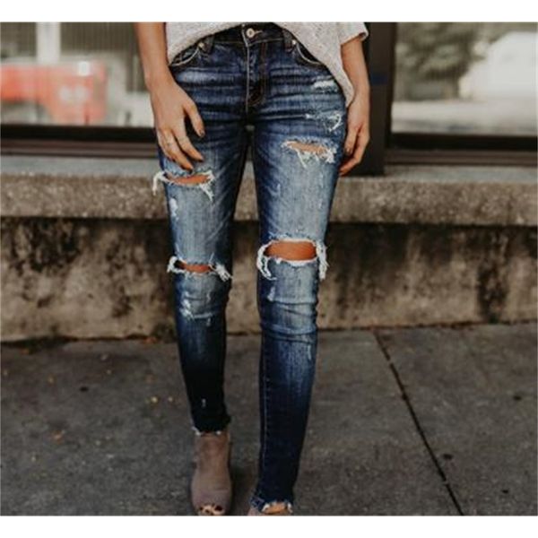 women's style leggings fashionable vintage ripped casual mid waist jeans designer women pencil pants, Blue
women's style leggings fashionable vintage ripped casual mid waist jeans designer women pencil pants, Blue