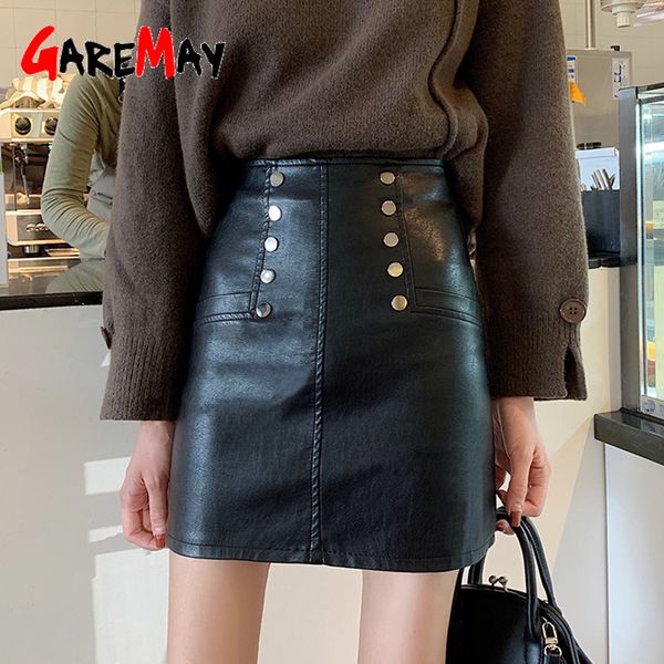 women pu leather mini skirt a-line spring autumn casual streetwear high waist double breasted short skirts fashion 210428, Black
women pu leather mini skirt a-line spring autumn casual streetwear high waist double breasted short skirts fashion 210428, Black