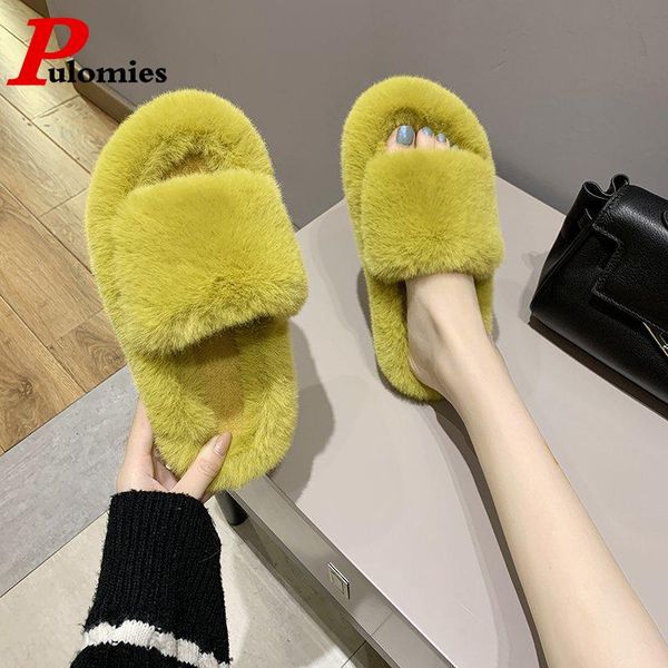 women's plush slippers 2021 winter warm furry faux fur shoes indoor home loafers house slides 42, Black
women's plush slippers 2021 winter warm furry faux fur shoes indoor home loafers house slides 42, Black