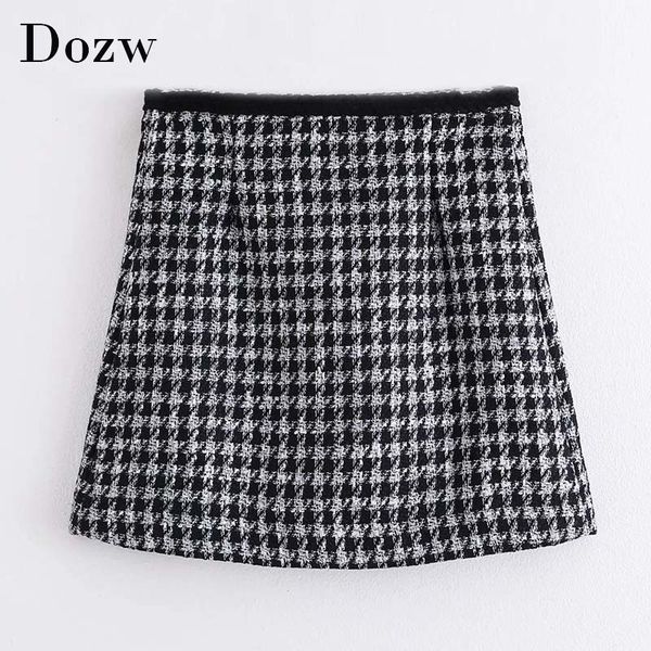 chic plaid tweed mini skirt women a line office pleated ladies skirts high waist vintage houndstooth skirt jupe femme 210414, Black
chic plaid tweed mini skirt women a line office pleated ladies skirts high waist vintage houndstooth skirt jupe femme 210414, Black
