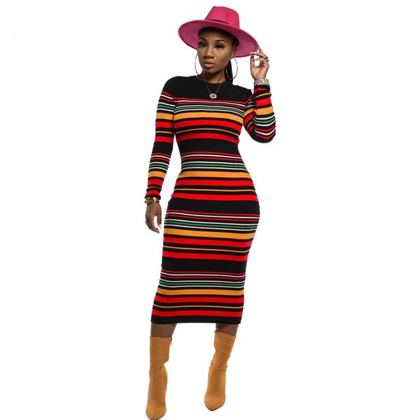 fashion multicolored stripes women bodycon elegant printing long sleeves o neck lady party mid calf arrivals, Black;gray
fashion multicolored stripes women bodycon elegant printing long sleeves o neck lady party mid calf arrivals, Black;gray