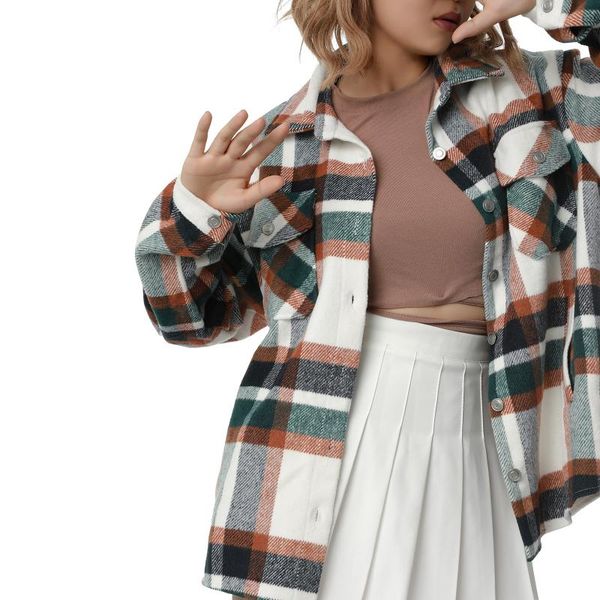 women's jackets women clothing plaid printed pattern coat long sleeve button-down collar jacket with pockets dark green/ wine red, Black;brown
women's jackets women clothing plaid printed pattern coat long sleeve button-down collar jacket with pockets dark green/ wine red, Black;brown