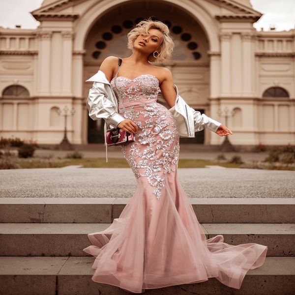 arabic style emerald pink mermaid evening dresses sheer crew neck hand sequins elegant said mhamad long prom gowns party wear, Black
arabic style emerald pink mermaid evening dresses sheer crew neck hand sequins elegant said mhamad long prom gowns party wear, Black
