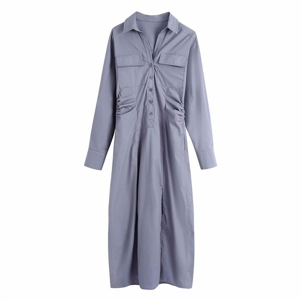 elegant women draped dresses fashion ladies pocket streetwear female button side slit long girls chic 210427, Black;gray
elegant women draped dresses fashion ladies pocket streetwear female button side slit long girls chic 210427, Black;gray