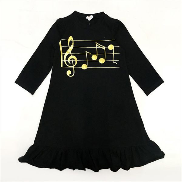 girls kids clothes long girl dresses sleeves cotton children clothing black gold music casual ruffles, Red;yellow
girls kids clothes long girl dresses sleeves cotton children clothing black gold music casual ruffles, Red;yellow