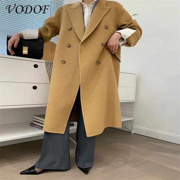 women's wool & blends woman long coat fashion korean preppy style retro versatile windbreaker casual warm woolen oversize 2021 spring w, Black
women's wool & blends woman long coat fashion korean preppy style retro versatile windbreaker casual warm woolen oversize 2021 spring w, Black