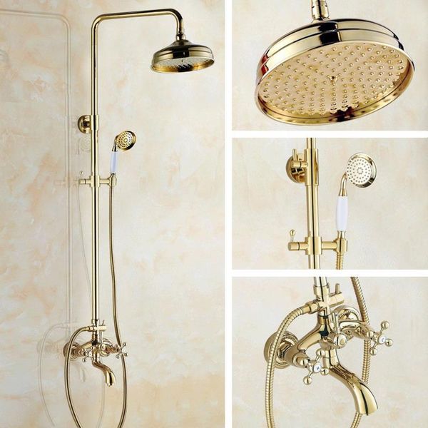 bathroom shower sets gold color brass two cross handles wall mounted rain head bath tub faucet set telephone shape hand spray mgf451
bathroom shower sets gold color brass two cross handles wall mounted rain head bath tub faucet set telephone shape hand spray mgf451