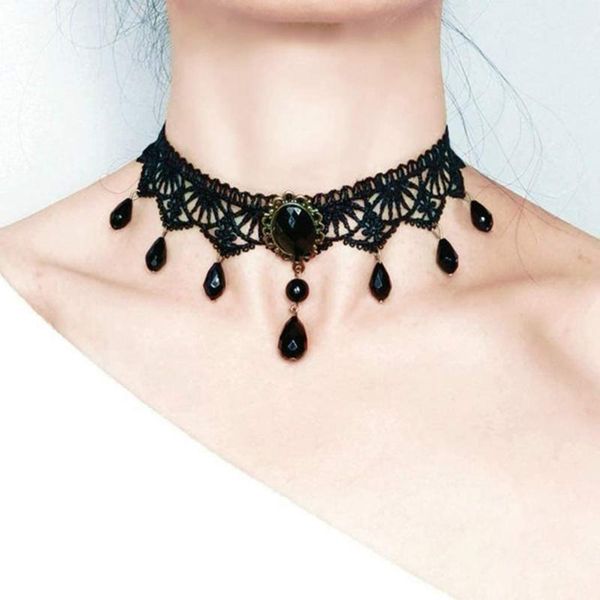 chokers black lace choker necklaces vintage crystal pendant necklace punk chain accessories for women halloween, Golden;silver
chokers black lace choker necklaces vintage crystal pendant necklace punk chain accessories for women halloween, Golden;silver