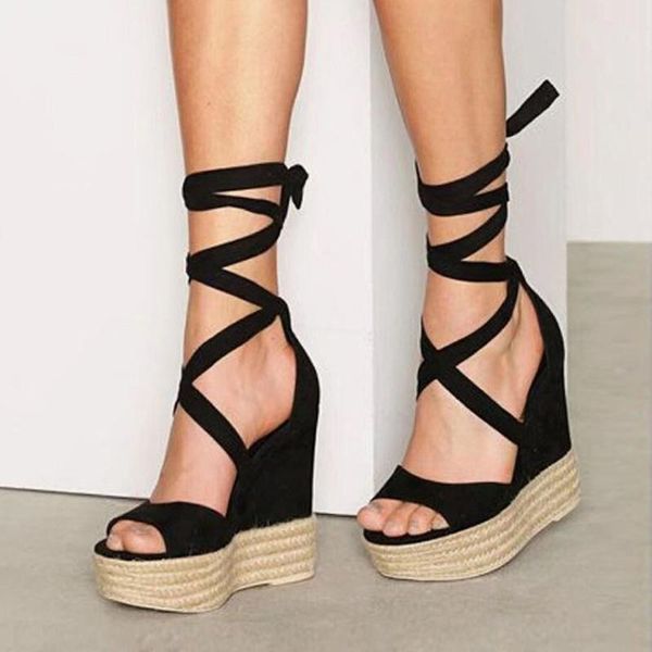 sandals brand roma women summer open toe ankle strap wedge heels fashion straw rope weaving platform shoes slides size 35-42, Black
sandals brand roma women summer open toe ankle strap wedge heels fashion straw rope weaving platform shoes slides size 35-42, Black