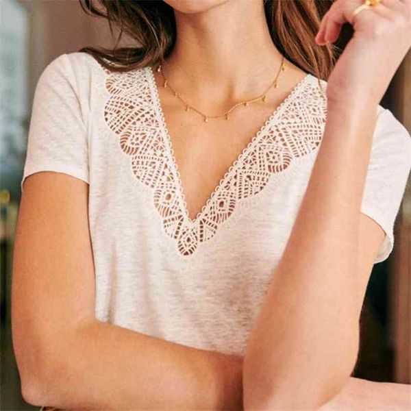 jastie short sleeve t-shirt embroidery lace v neck tees women summer female t shirt vintage elegant shirts women clothing 210330, White
jastie short sleeve t-shirt embroidery lace v neck tees women summer female t shirt vintage elegant shirts women clothing 210330, White
