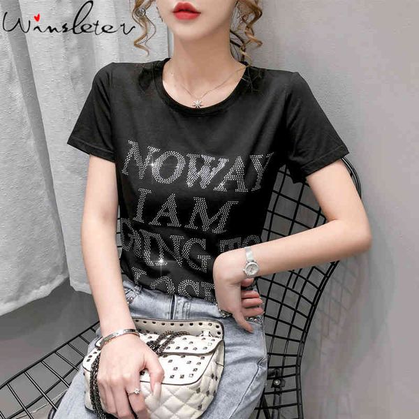 women's t-shirt summer korean style t-shirt fashion shiny dimoands letter women short sleeve ropa mujer casual cotton te, White
women's t-shirt summer korean style t-shirt fashion shiny dimoands letter women short sleeve ropa mujer casual cotton te, White